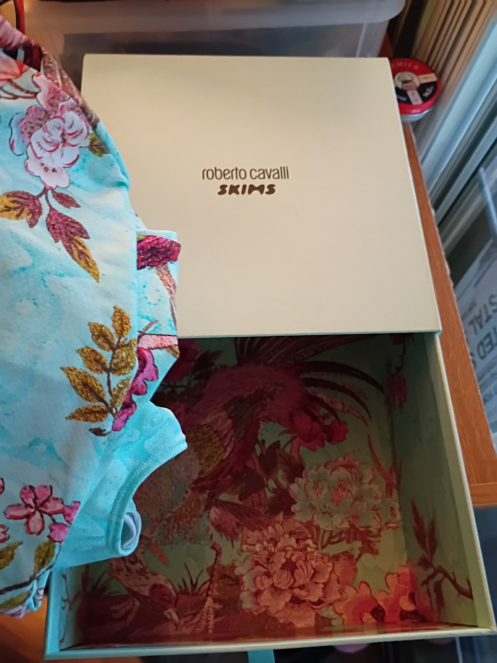 Skims Collab With Roberto Cavalli, NWT & Box, Wrap Jumosuit - Picture 8 of 14